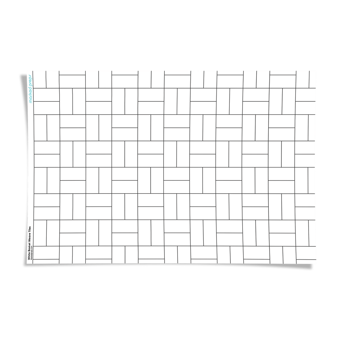 White Basket Weave Tiles Backdrop Marked Props