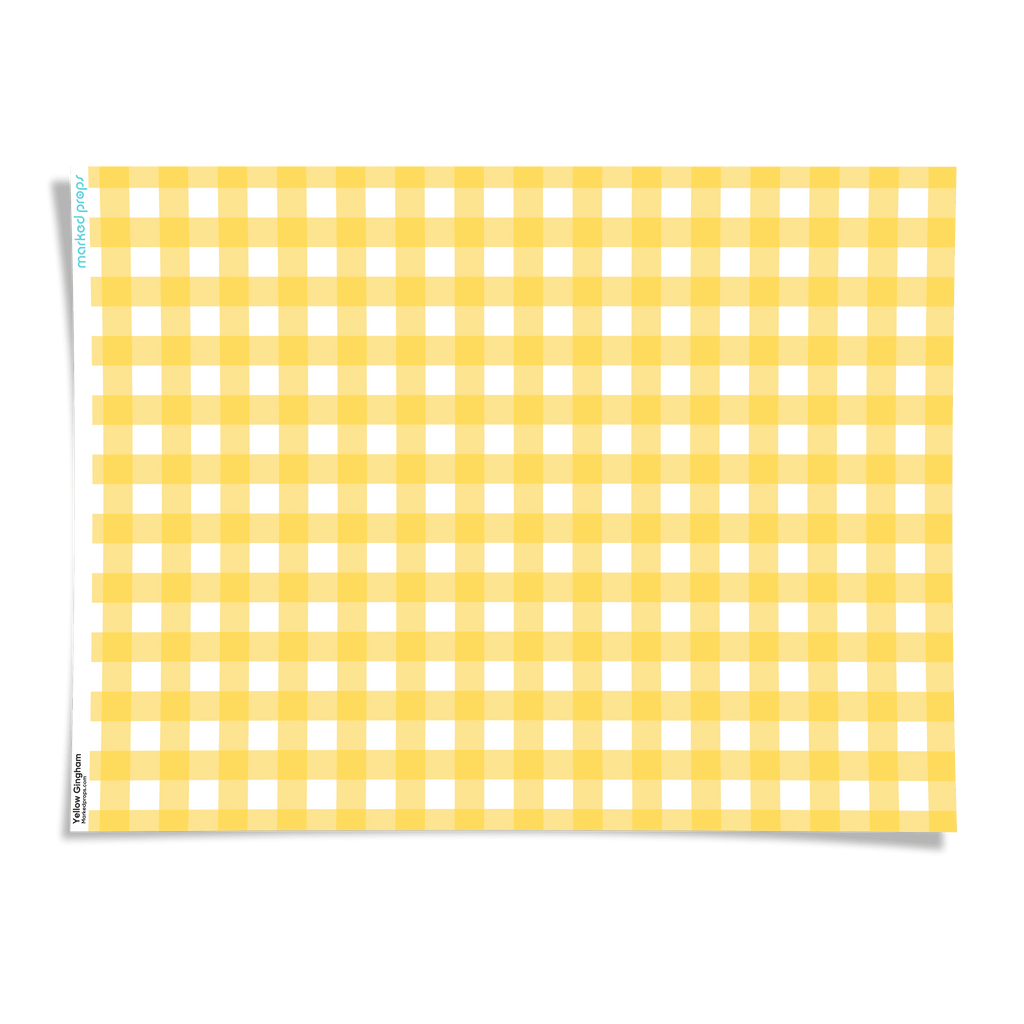 Yellow Gingham Backdrop - Marked Props