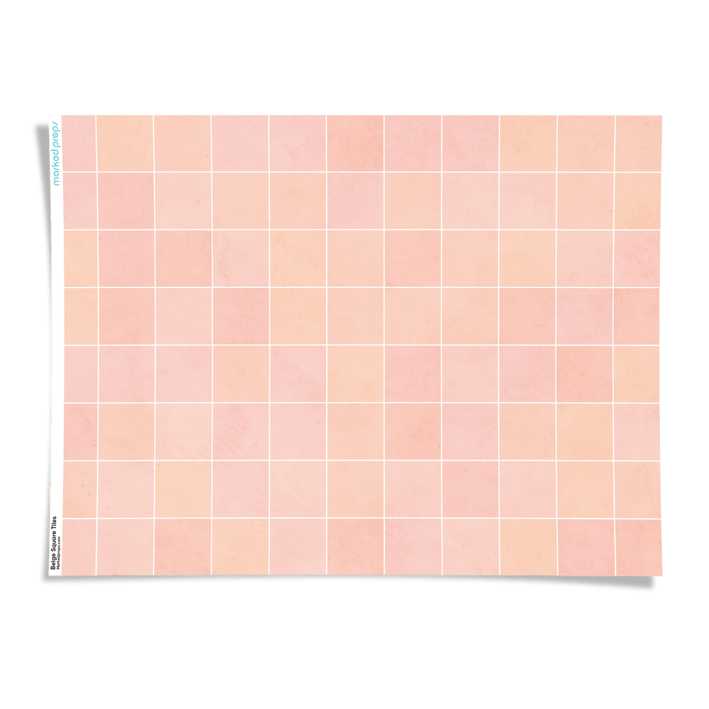 Beige Square Tiles Backdrop - Marked Props