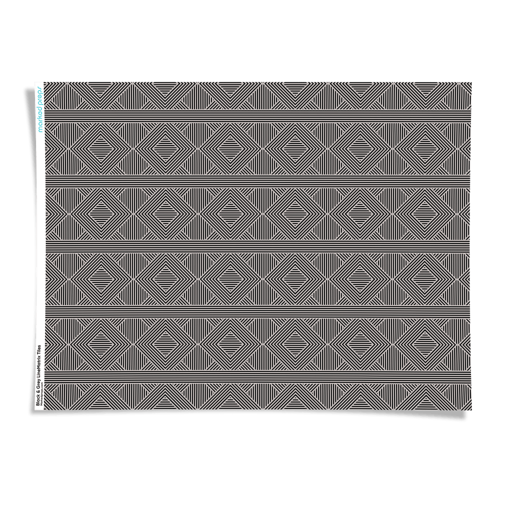Black & Grey LineMatrix Tiles Backdrop - Marked Props