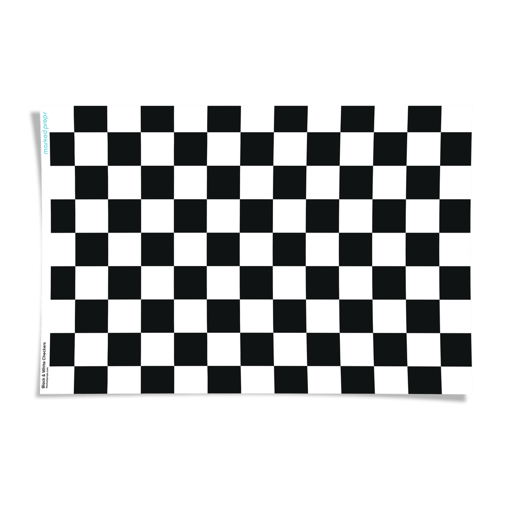 Black & White Checkers Backdrop - Marked Props