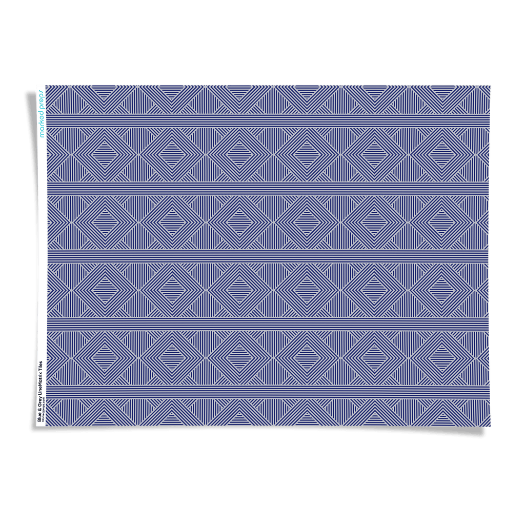 Blue & Grey LineMatrix Tiles Backdrop - Marked Props