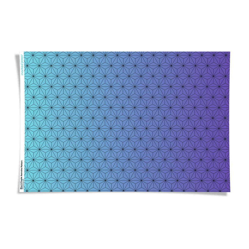Blue & Purple Asanoha Pattern Backdrop - Marked Props