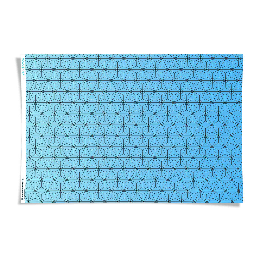 Blue Asanoha Pattern Backdrop - Marked Props