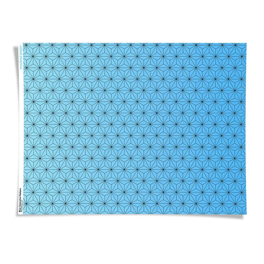 Blue Asanoha Pattern Backdrop - Marked Props