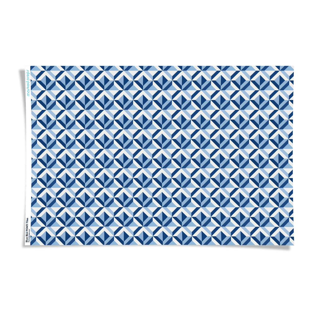 Blue BLU PONTI Tiles Backdrop - Marked Props