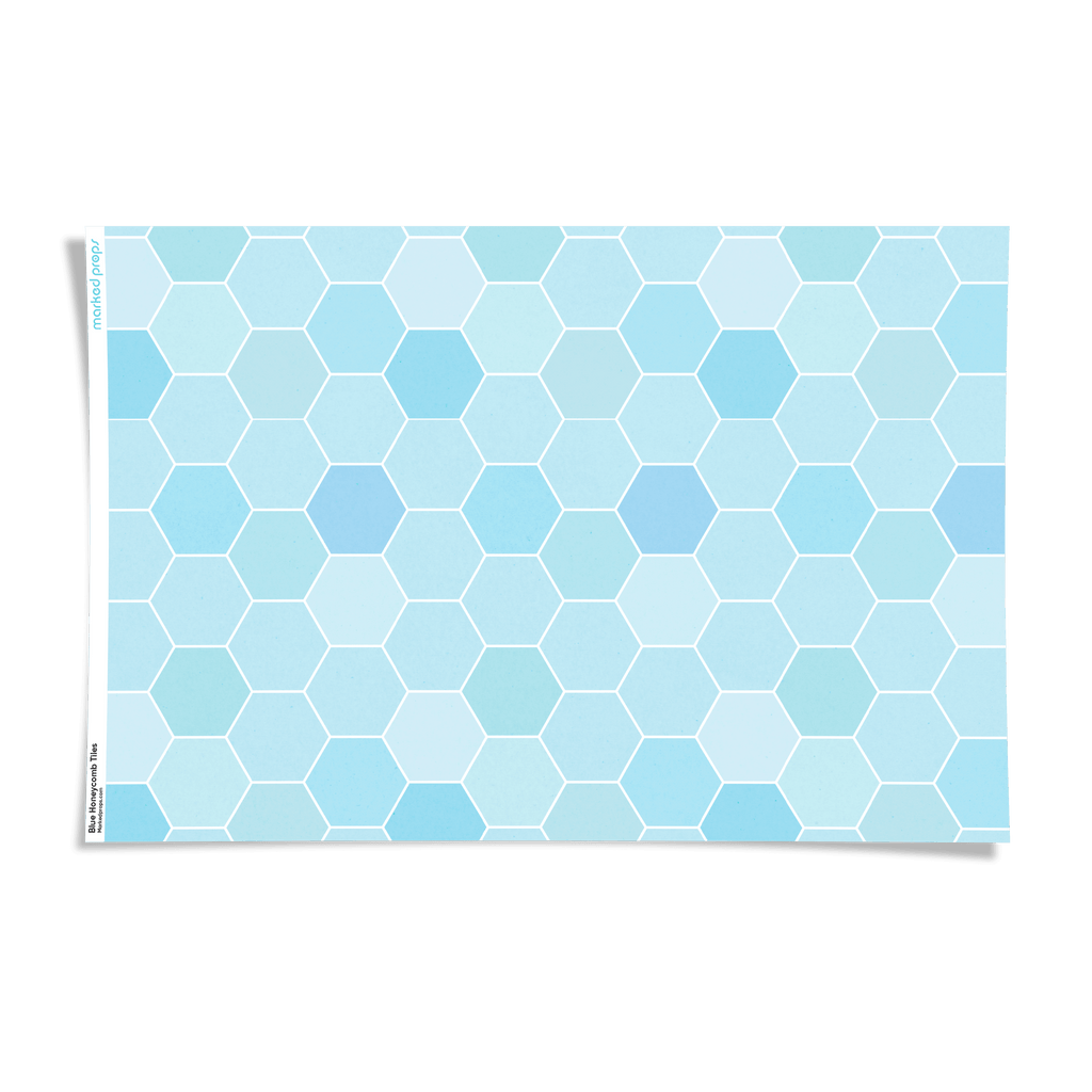 Blue Honeycomb Tiles Backdrop - Marked Props