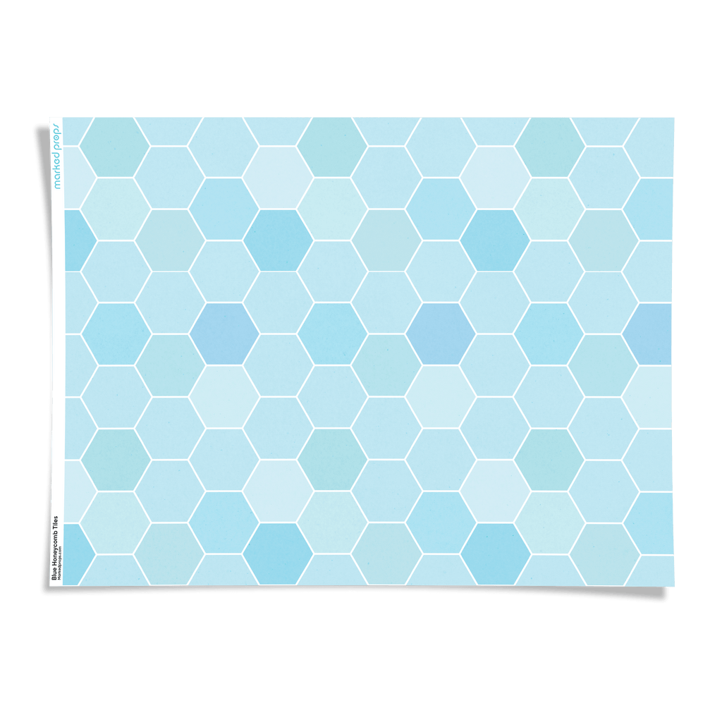 Blue Honeycomb Tiles Backdrop - Marked Props