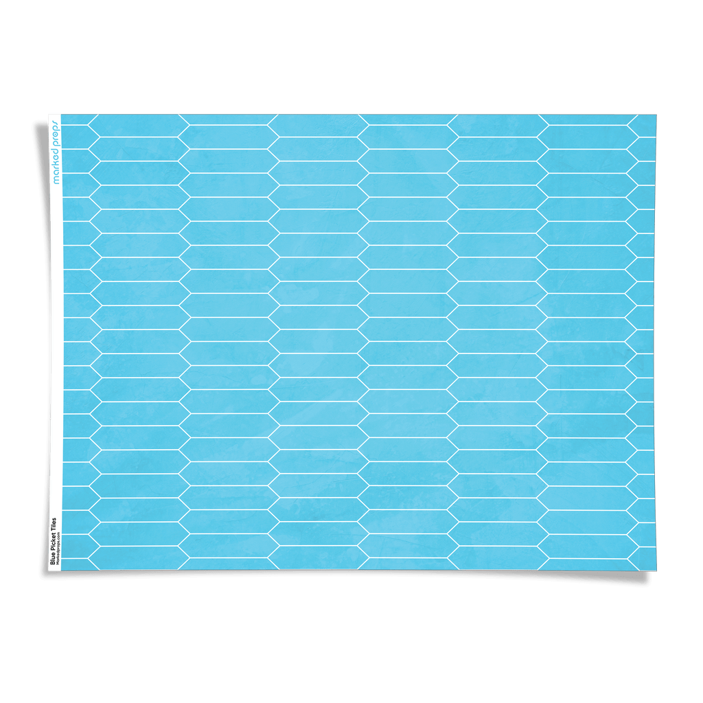 Blue Picket Tiles Backdrop - Marked Props