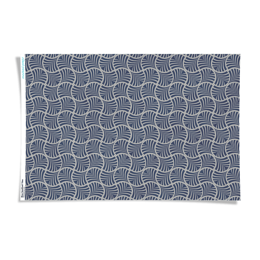 Blue SeaShell Tiles Backdrop - Marked Props