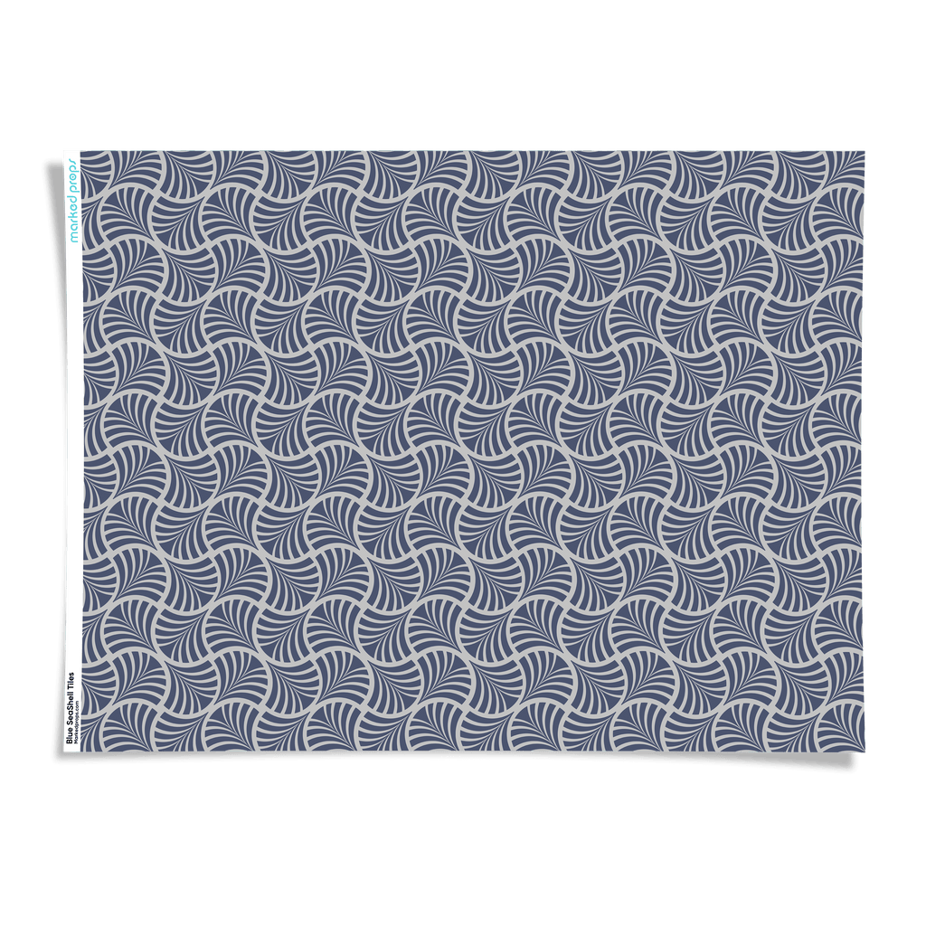 Blue SeaShell Tiles Backdrop - Marked Props