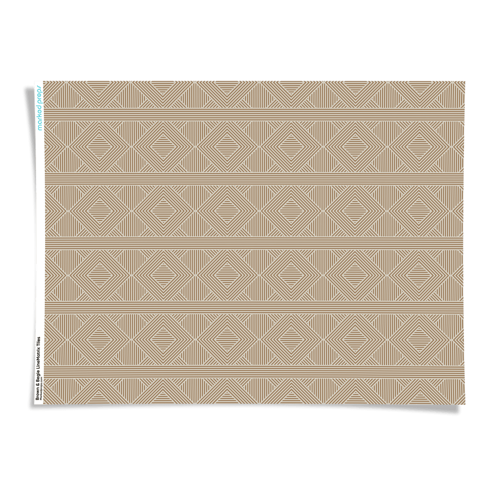 Brown & Beige LineMatrix Tiles Backdrop - Marked Props