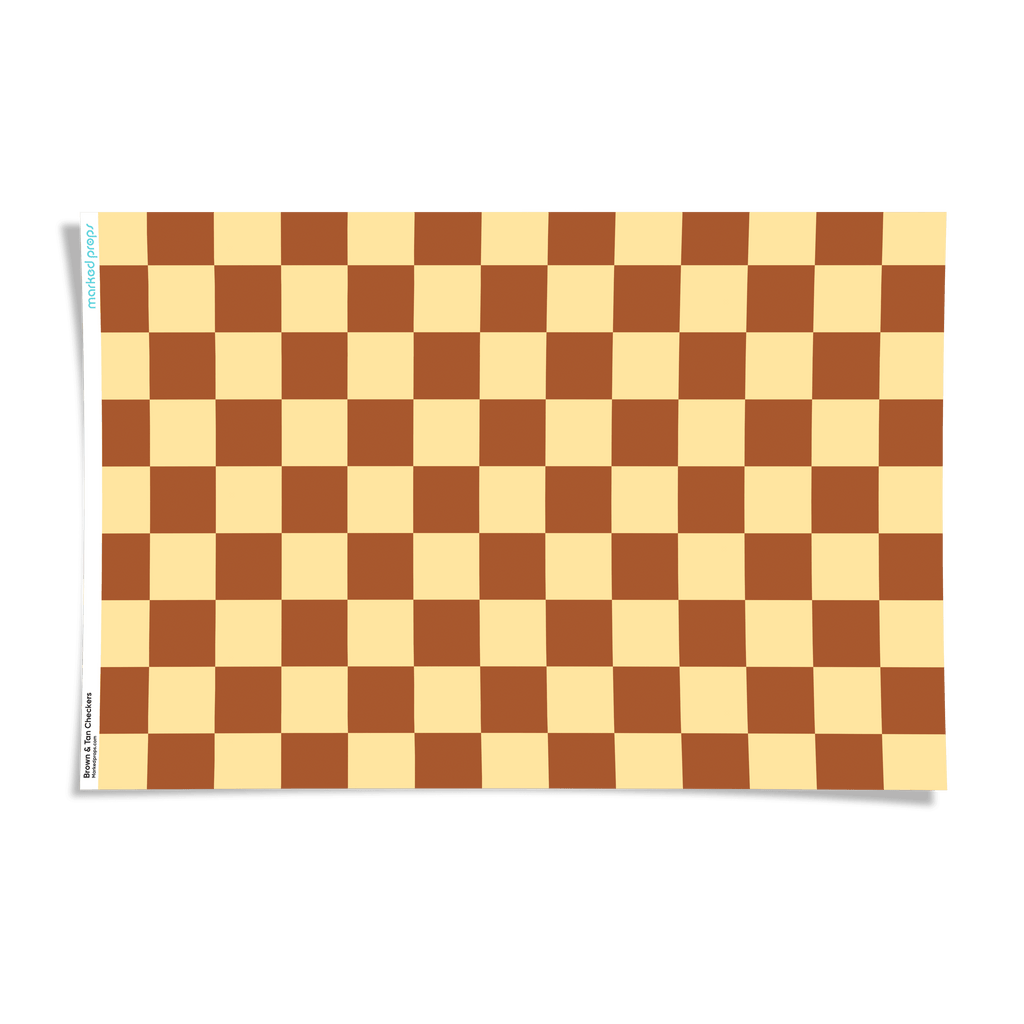 Brown and Tan Checkers Backdrop - Marked Props