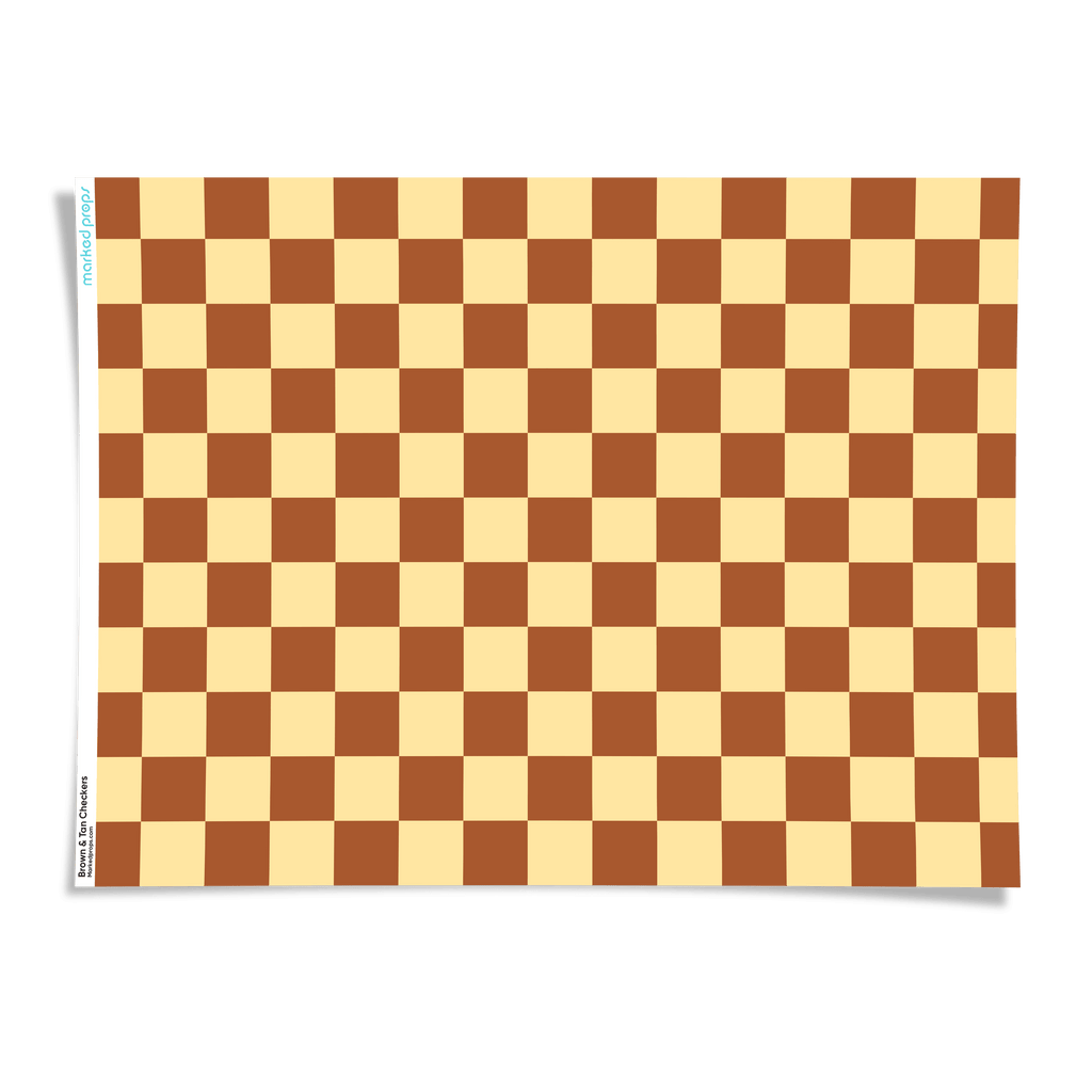 Brown and Tan Checkers Backdrop - Marked Props