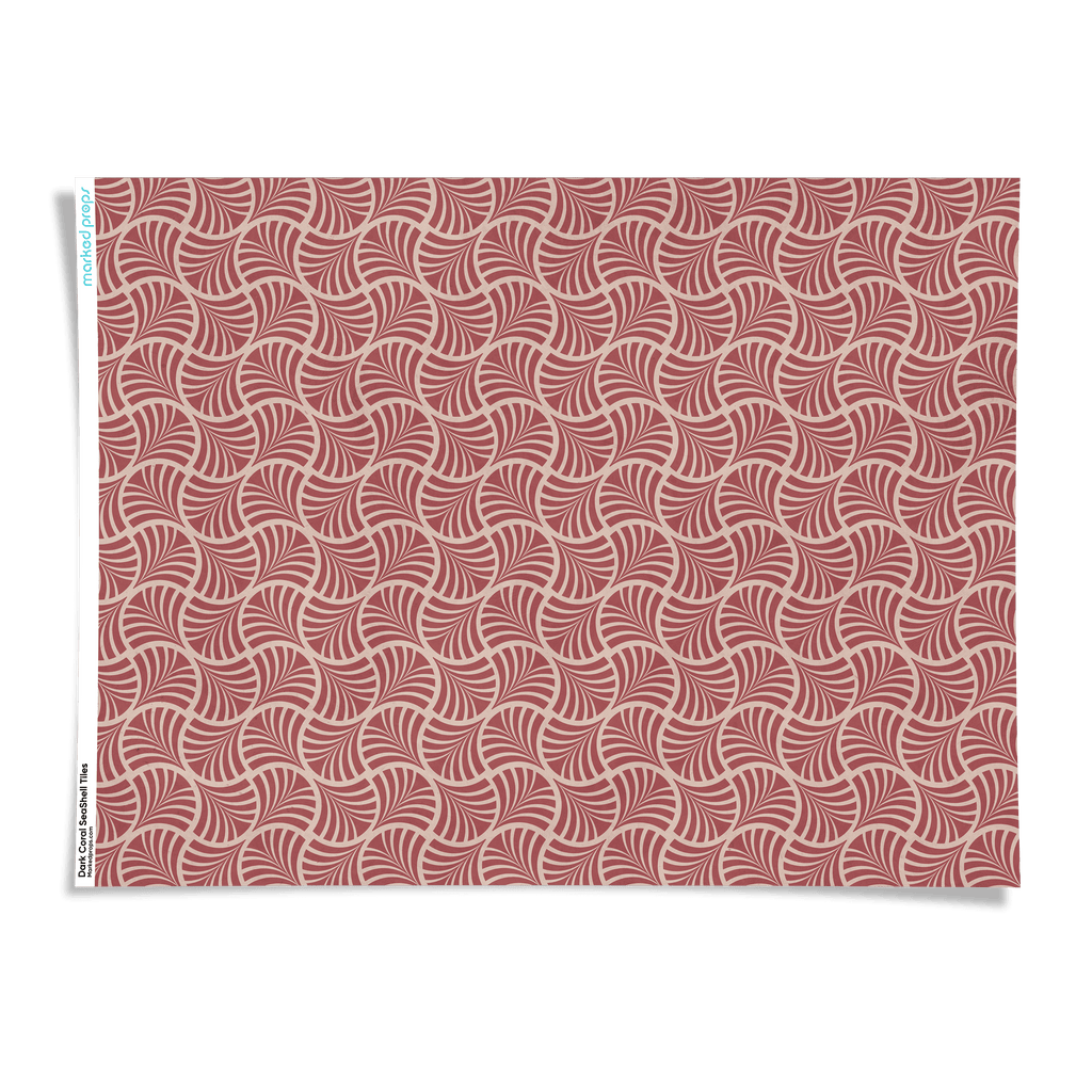 Dark Coral SeaShell Tiles Backdrop - Marked Props