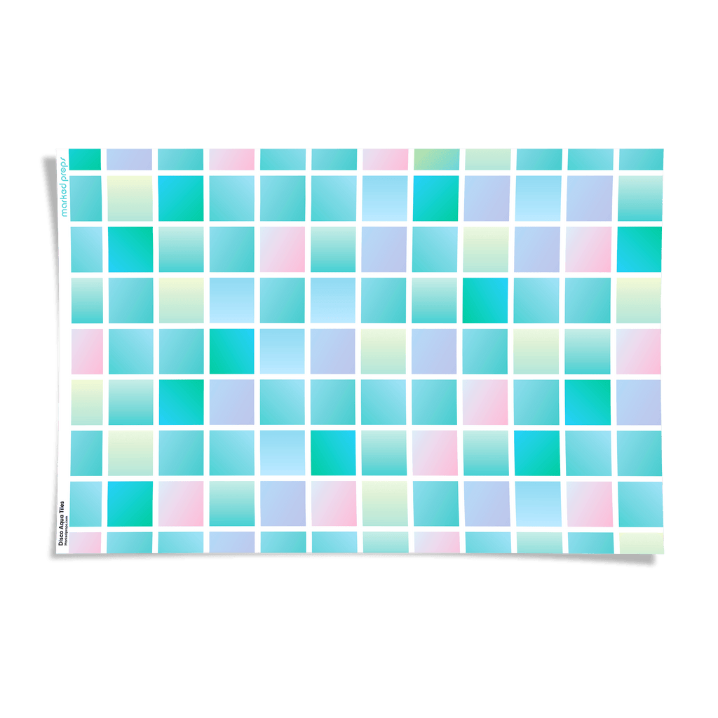 Disco Aqua Tiles Backdrop - Marked Props