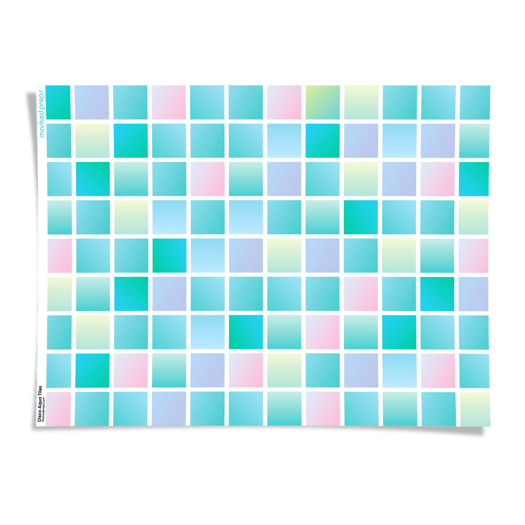 Disco Aqua Tiles Backdrop - Marked Props