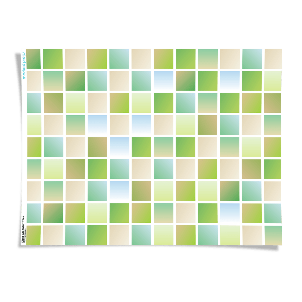 Disco Greensurf Tiles Backdrop - Marked Props