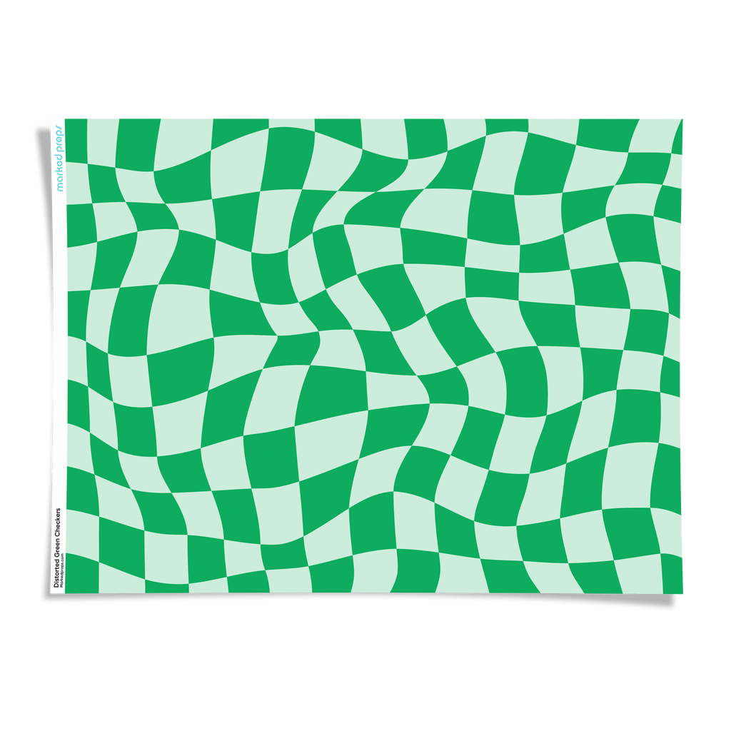 Distorted Green Checkers Backdrop - Marked Props