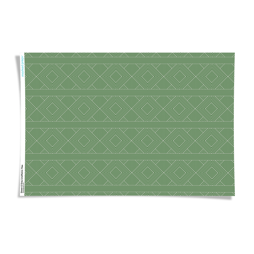 Green & Grey LineMatrix Tiles Backdrop - Marked Props
