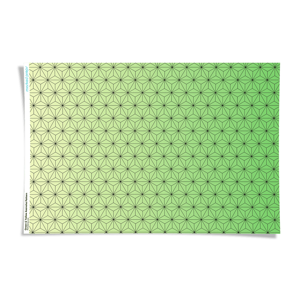 Green & Yellow Asanoha Pattern Backdrop - Marked Props