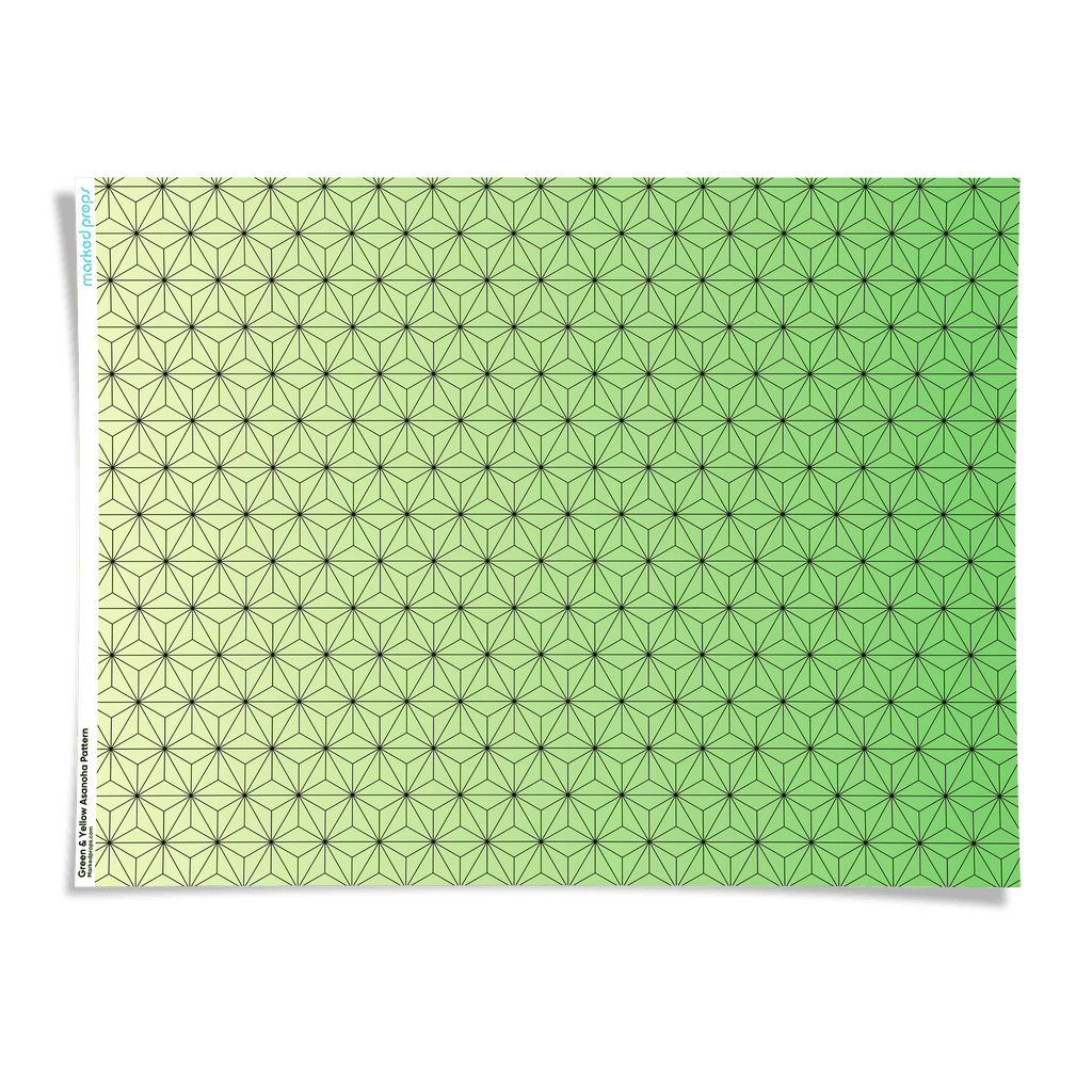 Green & Yellow Asanoha Pattern Backdrop - Marked Props