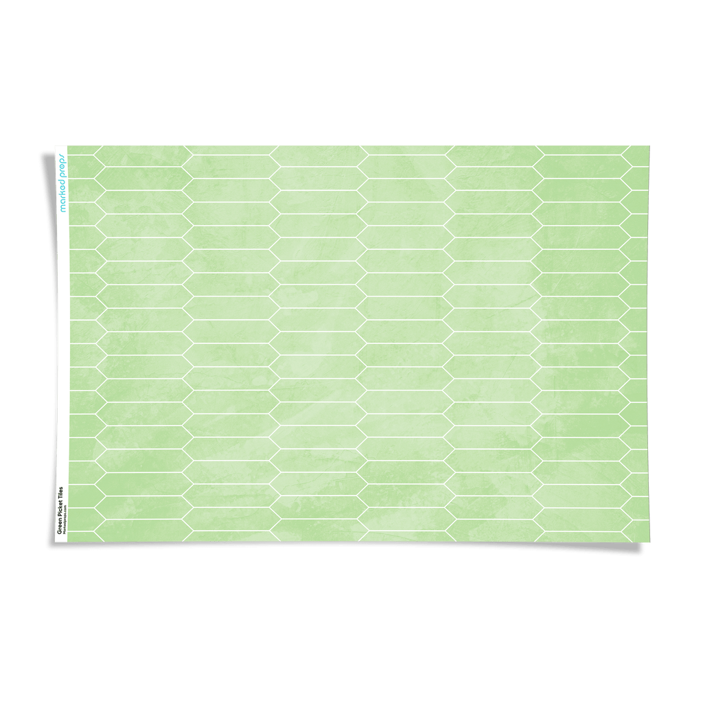 Green Picket Tiles Backdrop - Marked Props