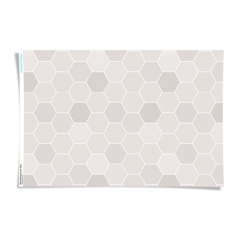 Grey Honeycomb Tiles Backdrop - Marked Props