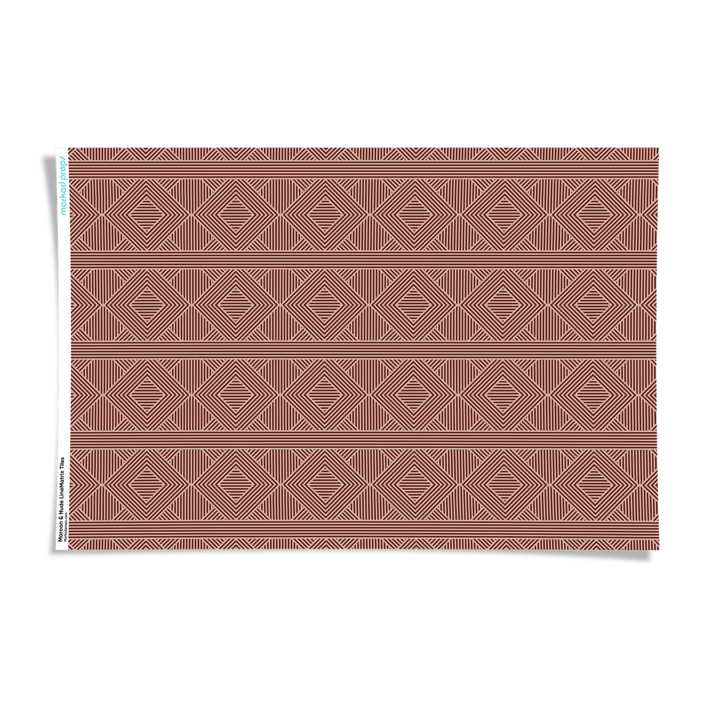 Maroon & Nude LineMatrix Tiles - Marked Props