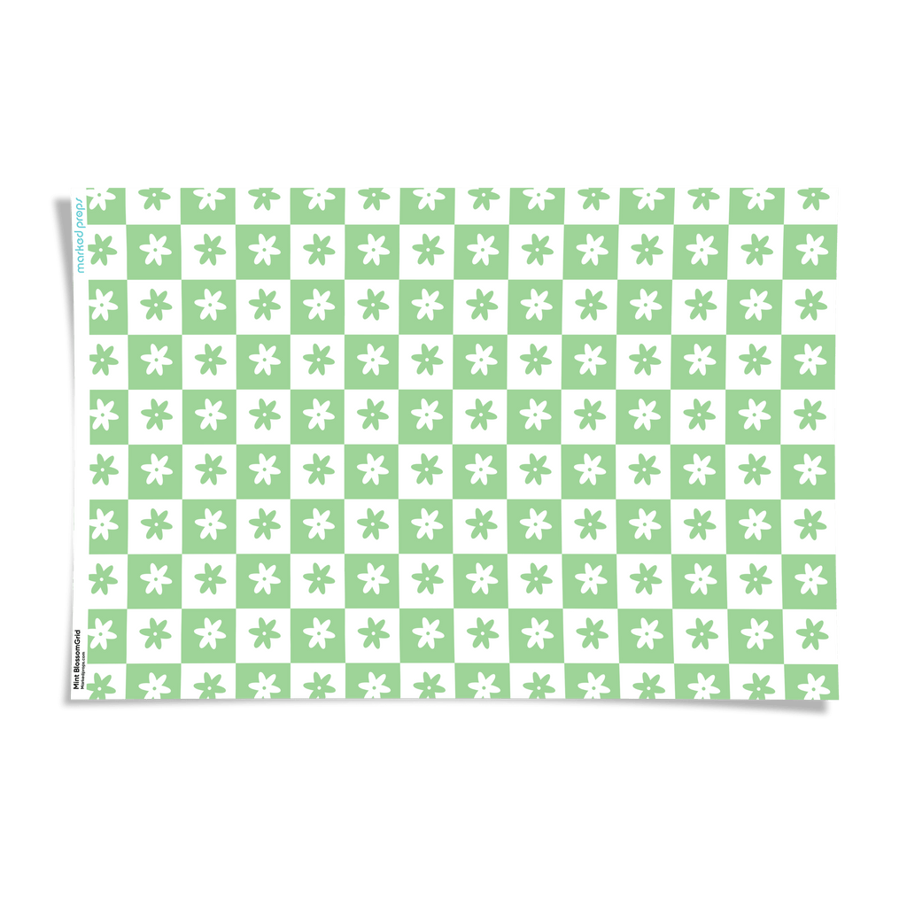 Mint BlossomGrid Backdrop - Marked Props