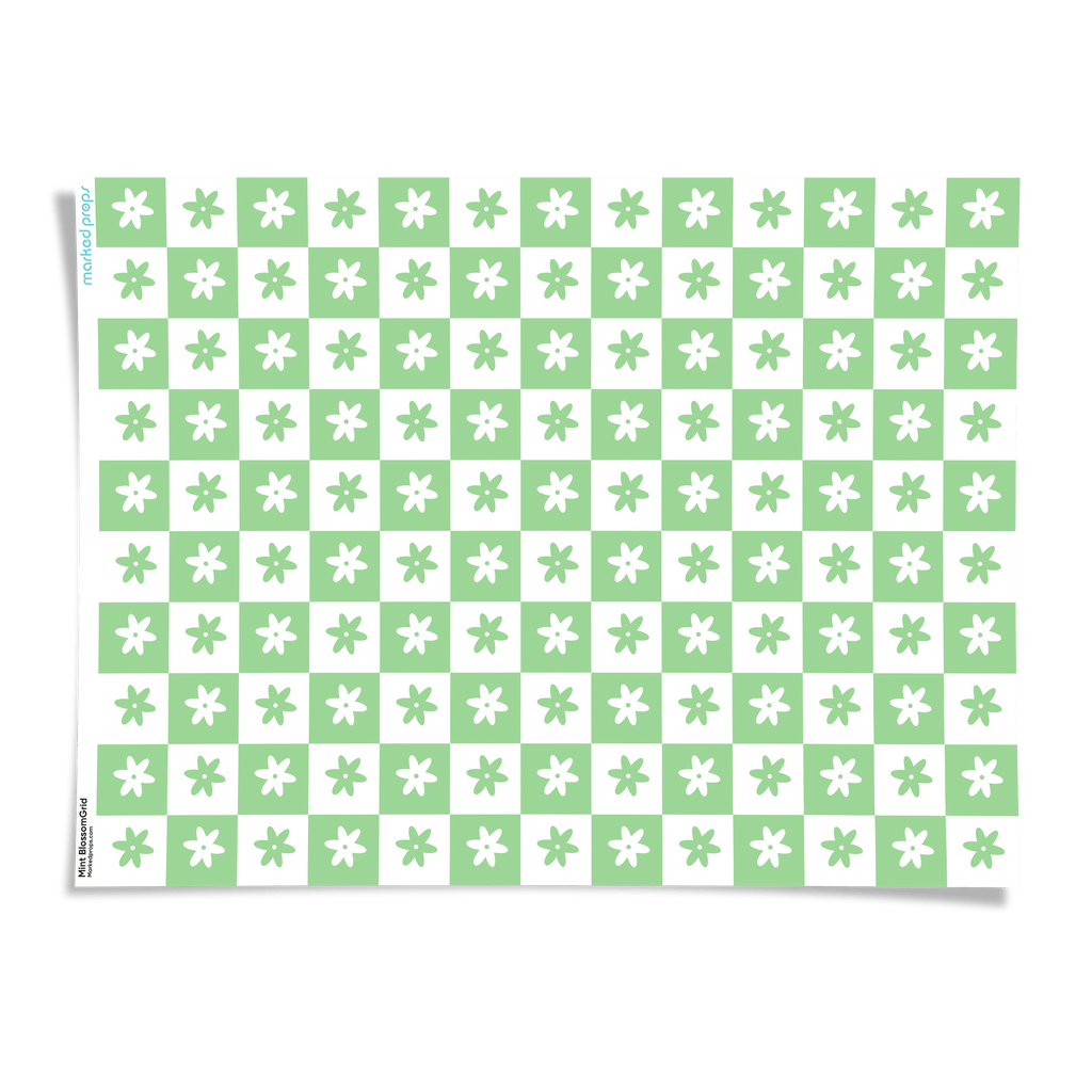 Mint BlossomGrid Backdrop - Marked Props