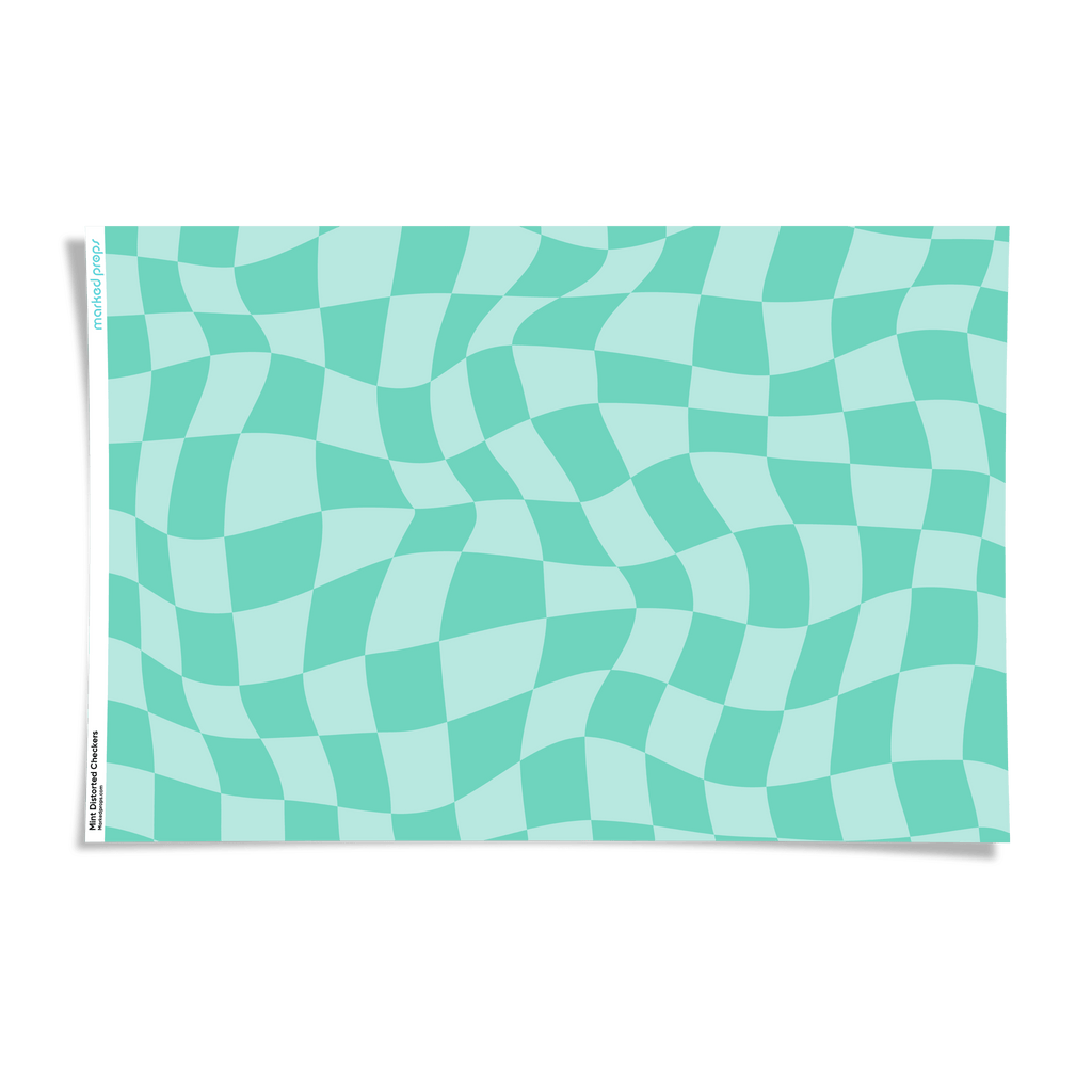 Mint Distorted Checkers Backdrop - Marked Props