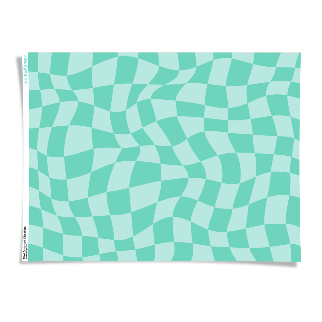 Mint Distorted Checkers Backdrop - Marked Props