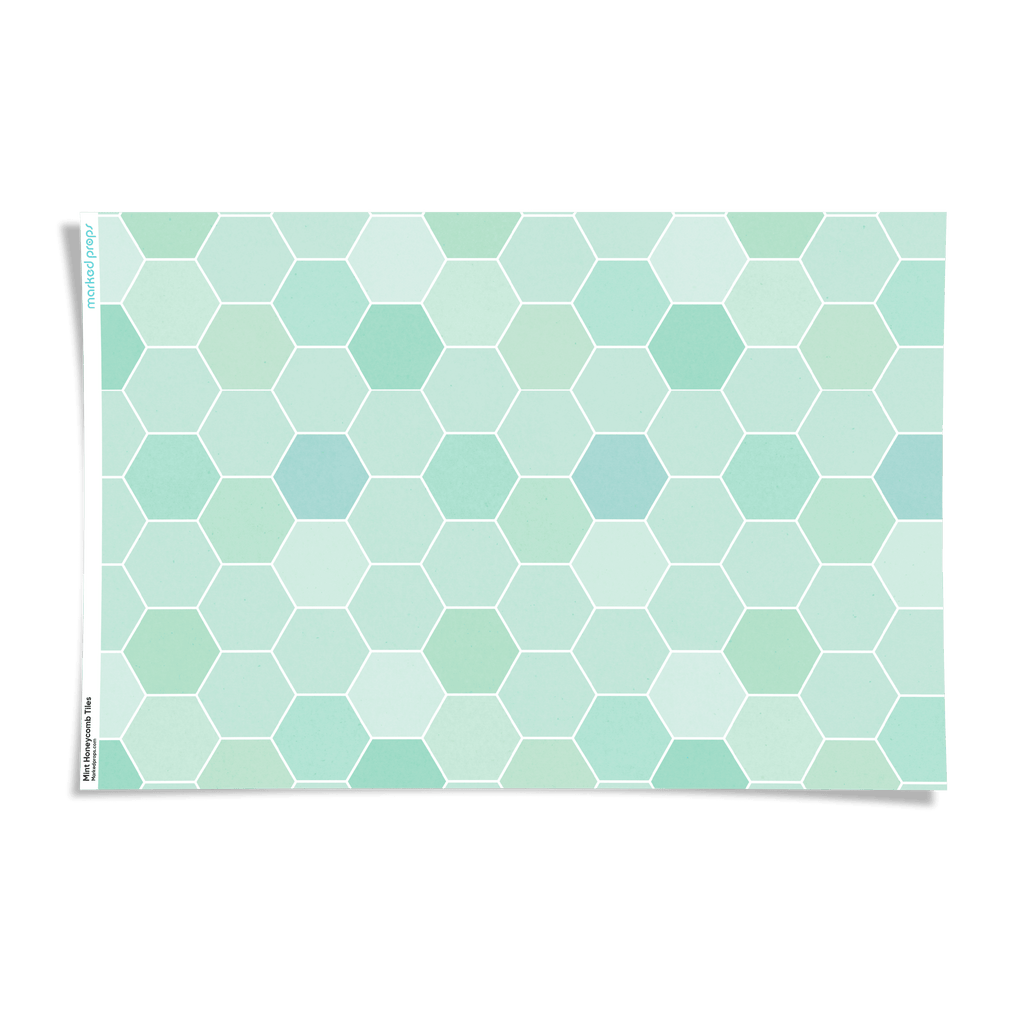 Mint Honeycomb Tiles Backdrop - Marked Props