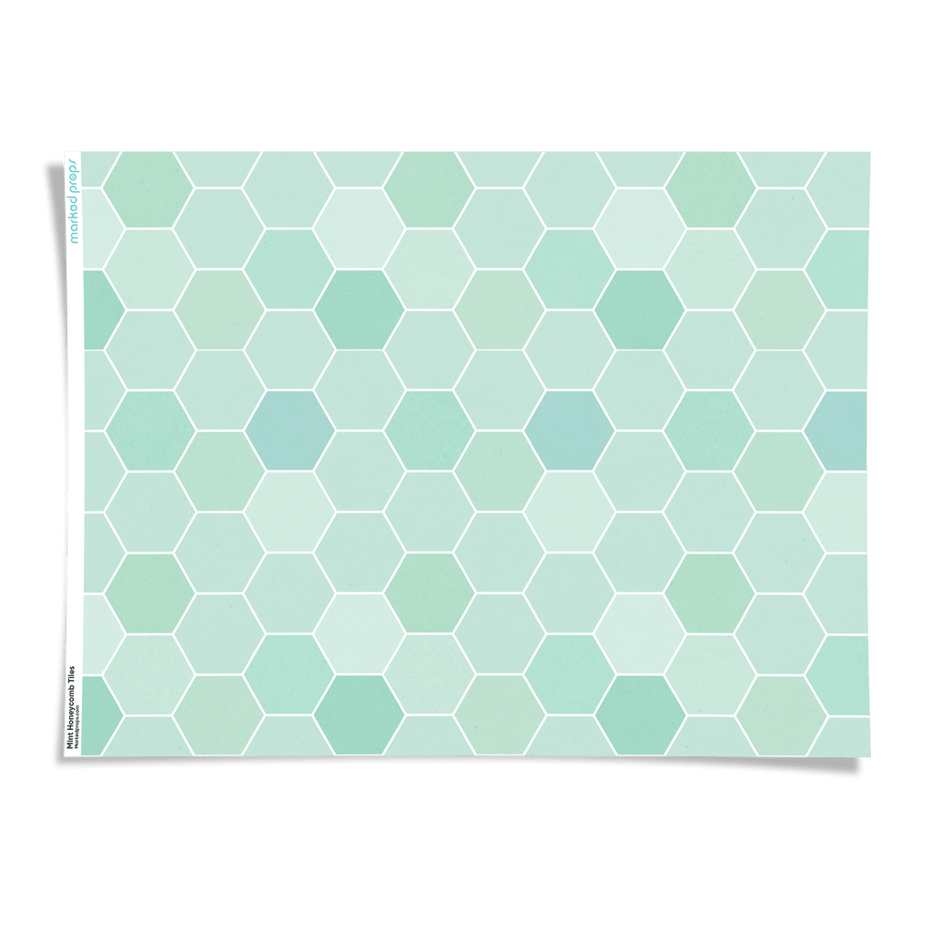 Mint Honeycomb Tiles Backdrop - Marked Props