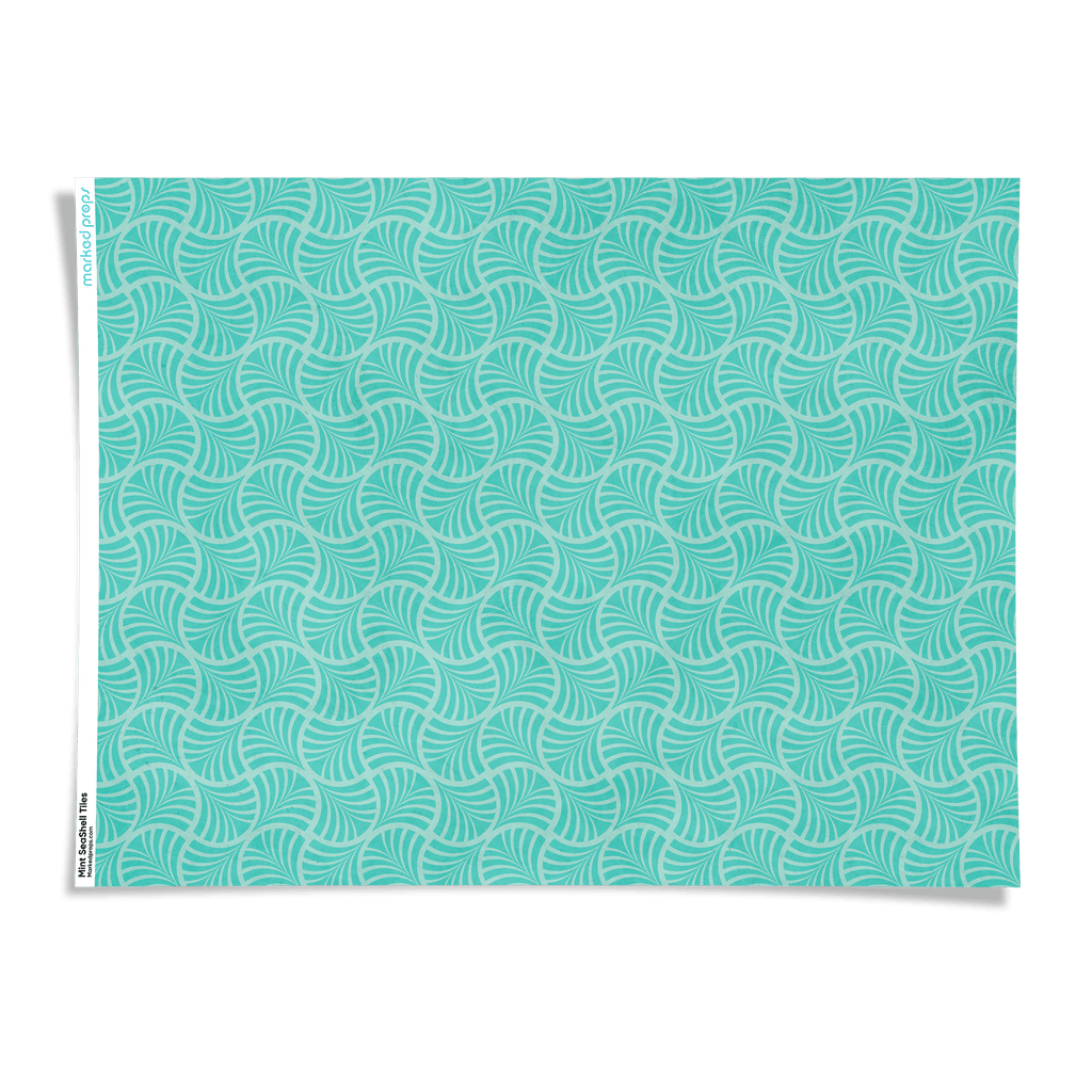 Mint SeaShell Tiles Backdrop - Marked Props