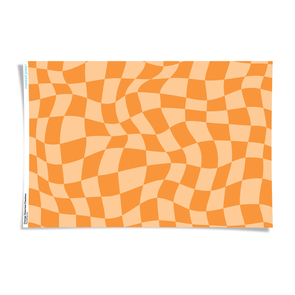 Orange Distorted Checkers Backdrop - Marked Props