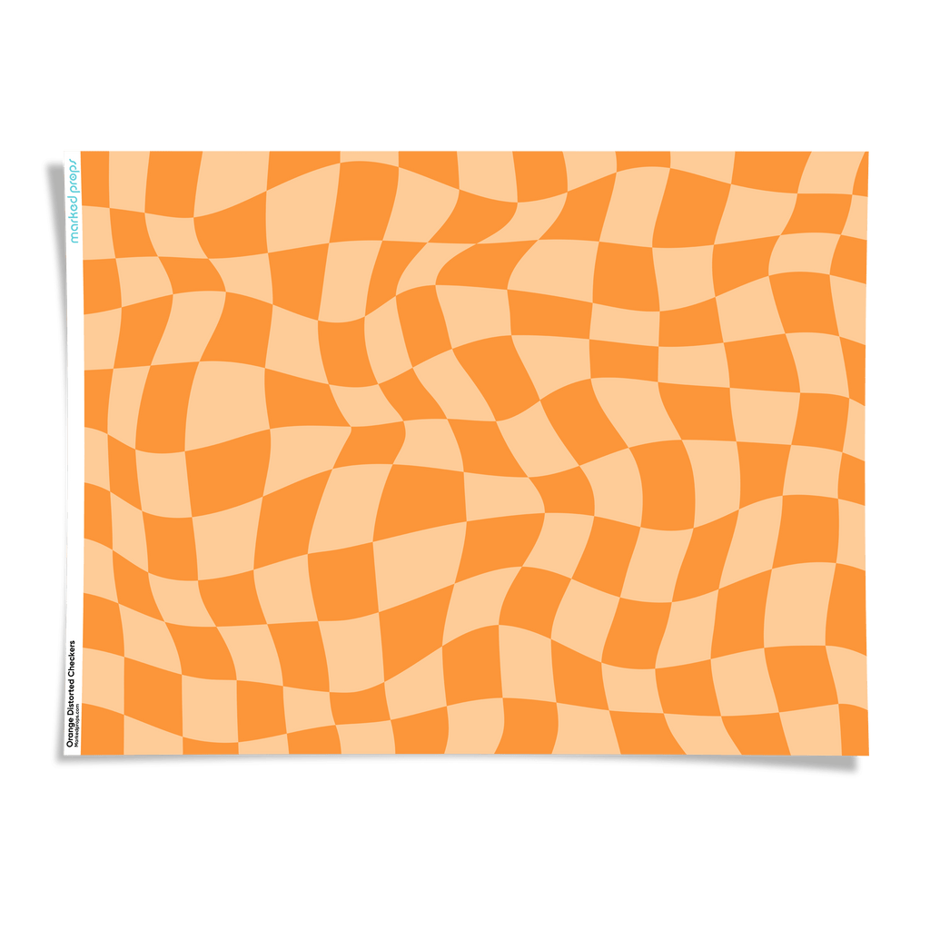 Orange Distorted Checkers Backdrop - Marked Props