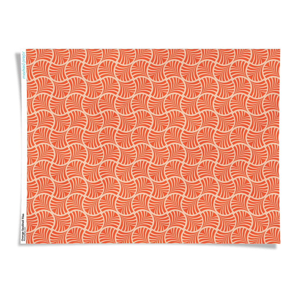 Orange SeaShell Tiles Backdrop - Marked Props