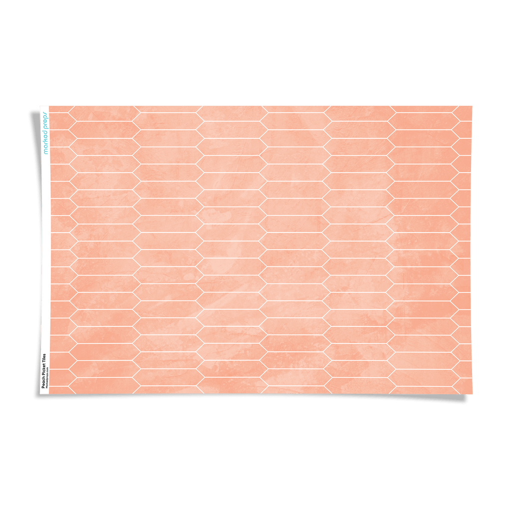 Peach Picket Tiles Backdrop - Marked Props