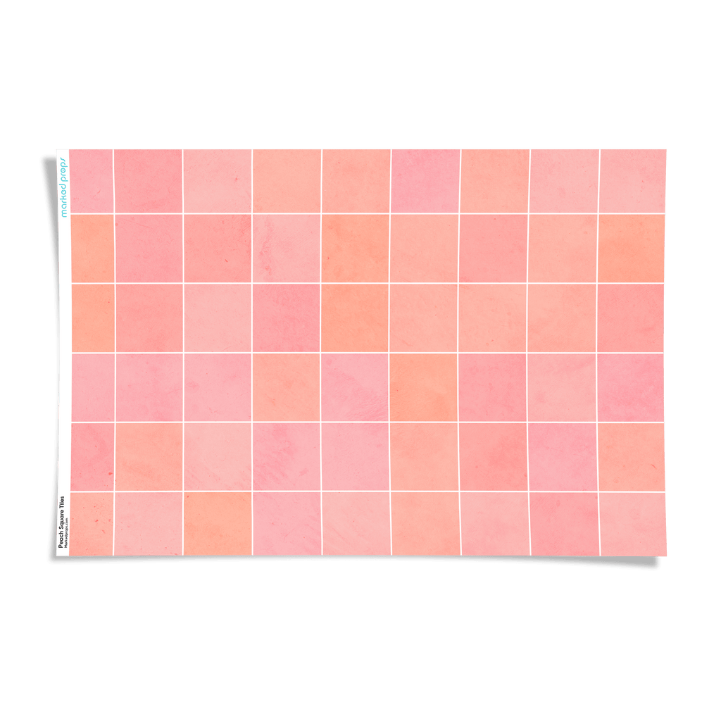 Peach Square Tiles Backdrop - Marked Props