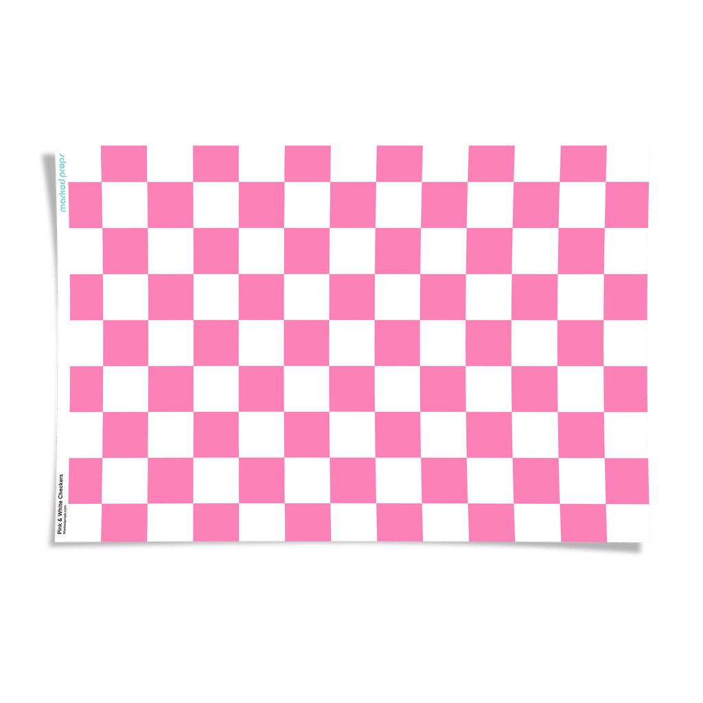 Pink and White Checkers Backdrop - Marked Props