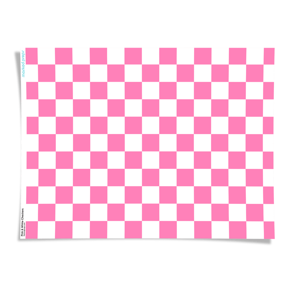 Pink and White Checkers Backdrop - Marked Props