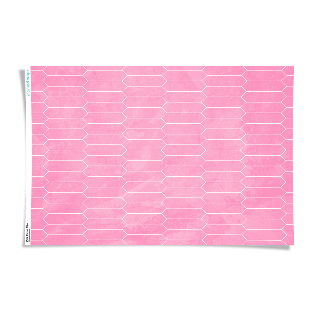 Pink Picket Tiles Backdrop - Marked Props