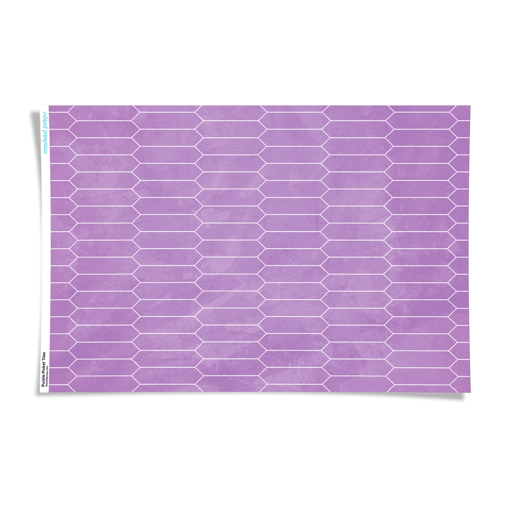 Purple Picket Tiles Backdrop - Marked Props