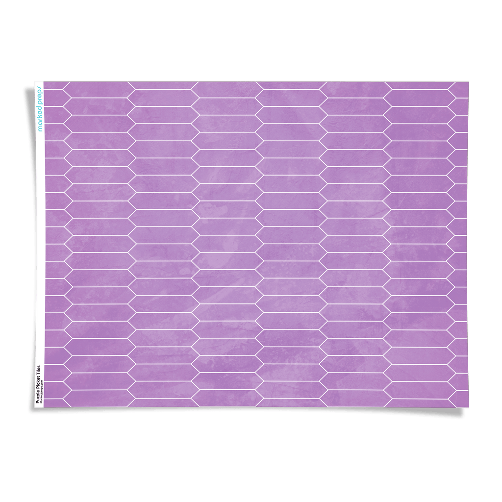 Purple Picket Tiles Backdrop - Marked Props