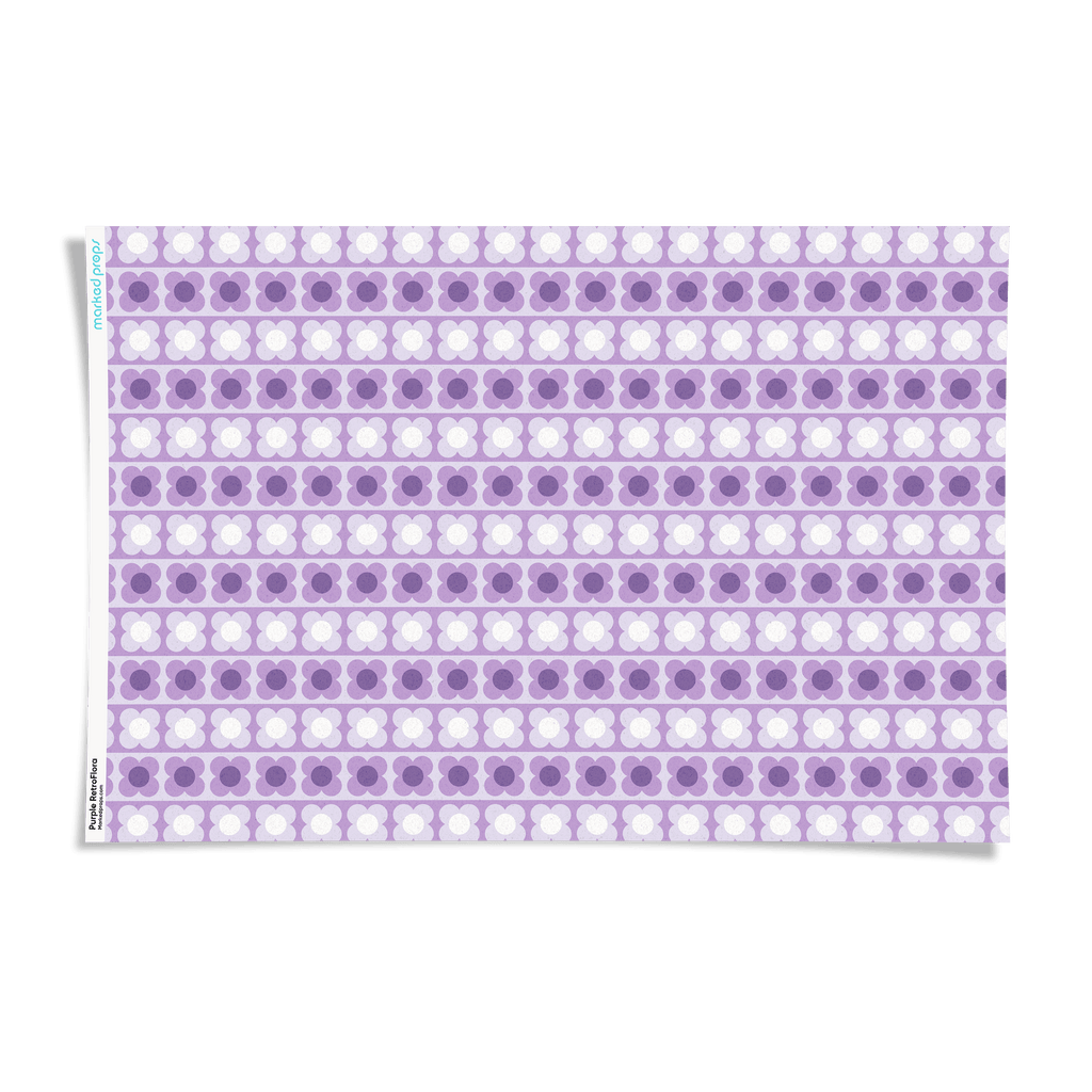 Purple RetroFlora Backdrop - Marked Props