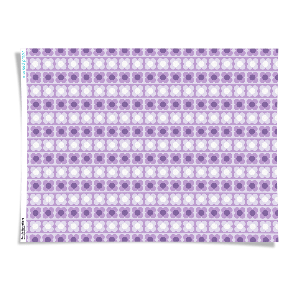 Purple RetroFlora Backdrop - Marked Props