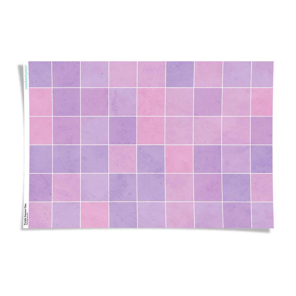 Purple Square Tiles Backdrop - Marked Props