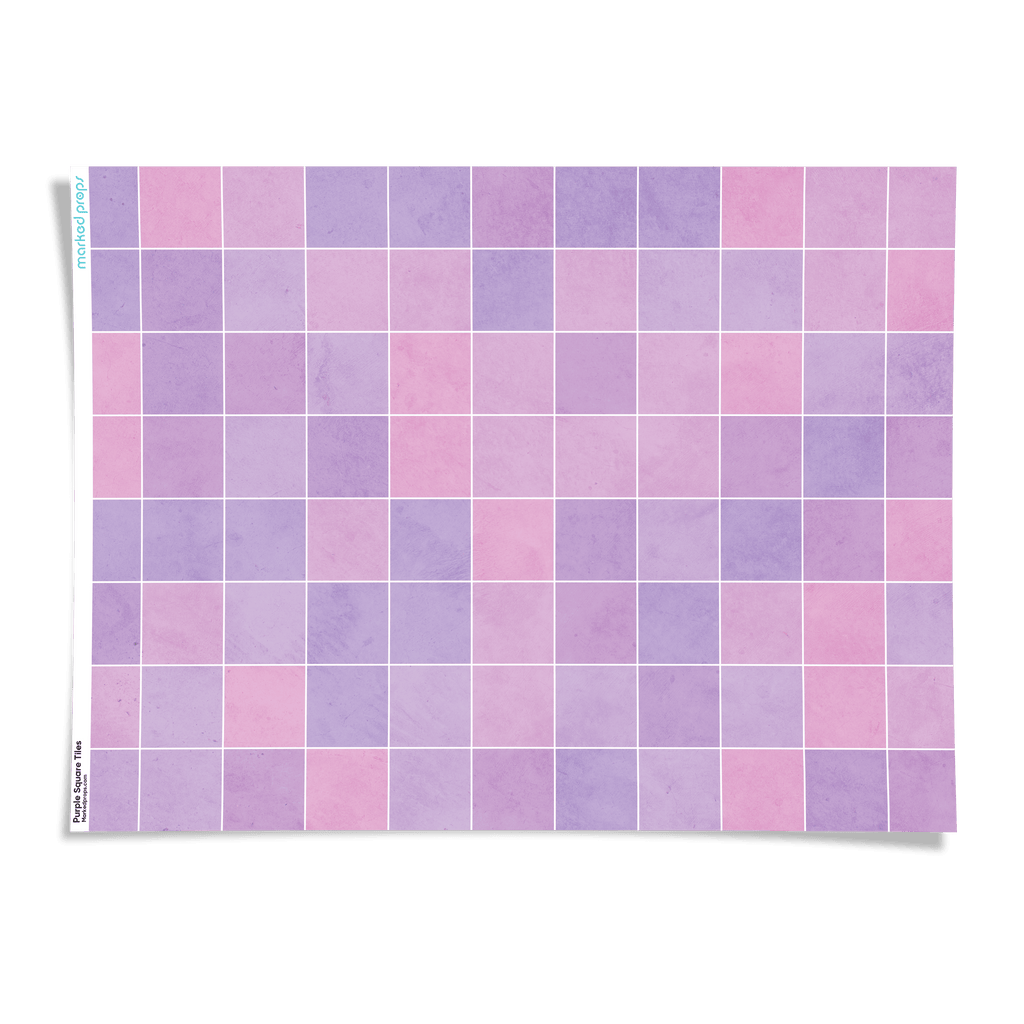 Purple Square Tiles Backdrop - Marked Props